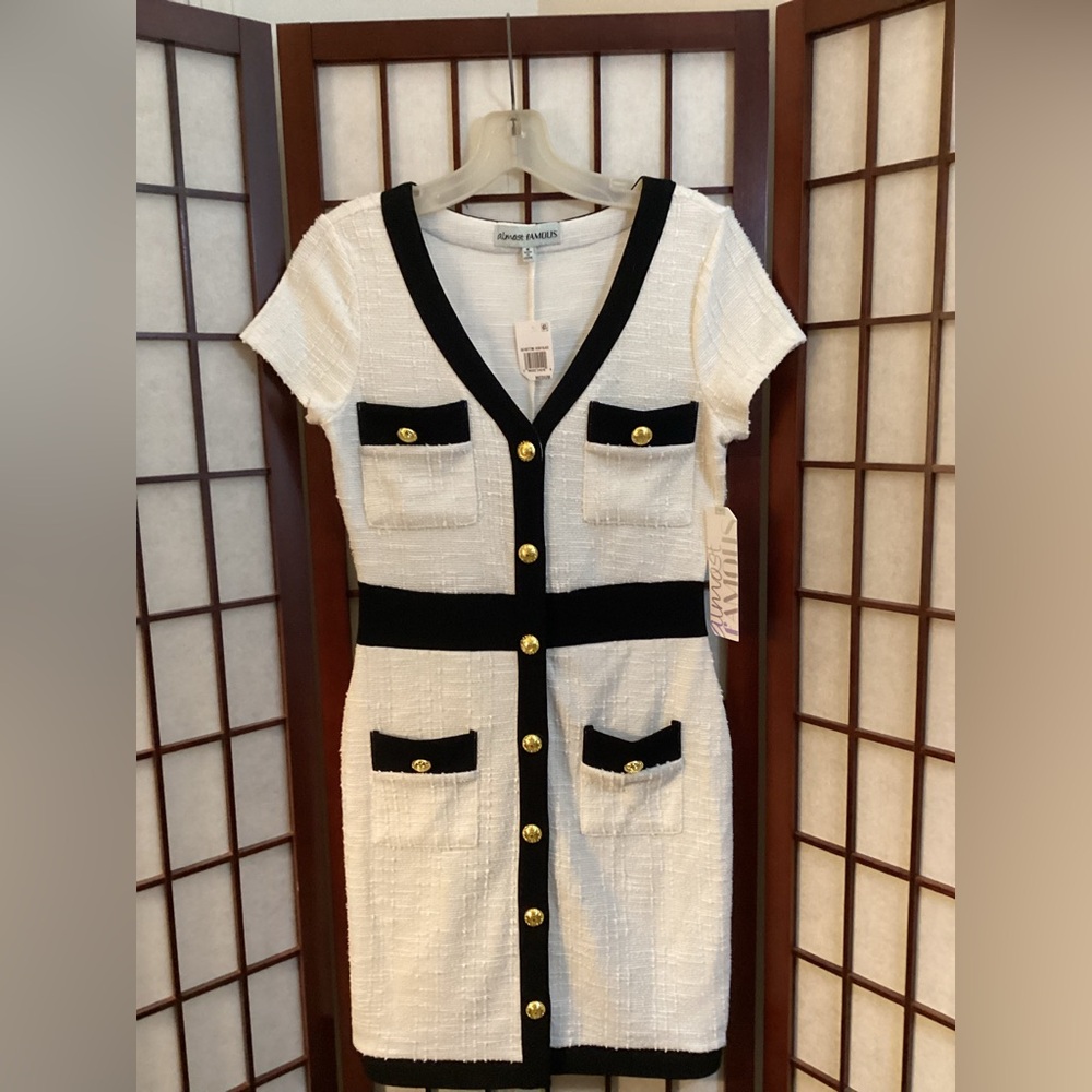 Almost Famous Button Front Stretch Dress Size M